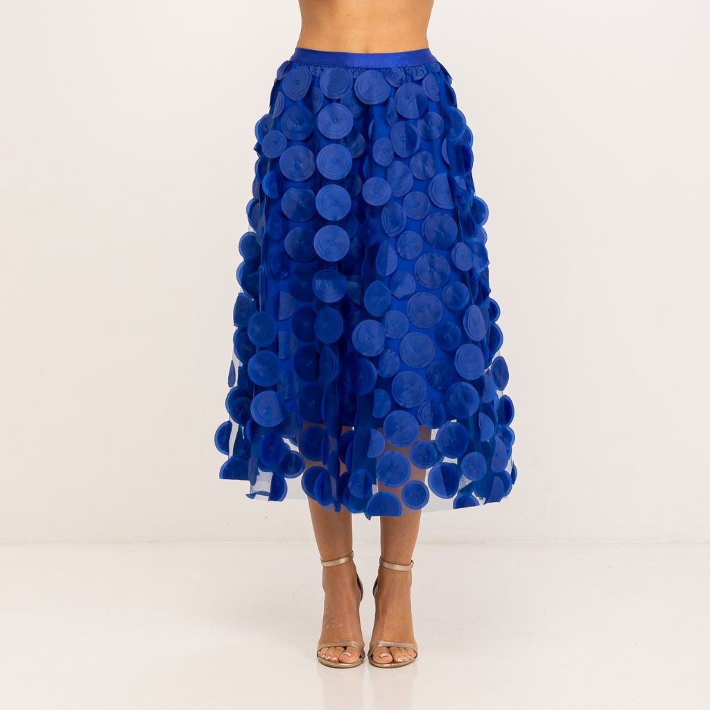 Falda de Tul Azul con Circunferencias MANGO ZARA