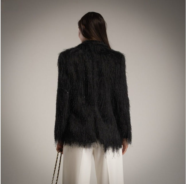 Blazer de pelo negra