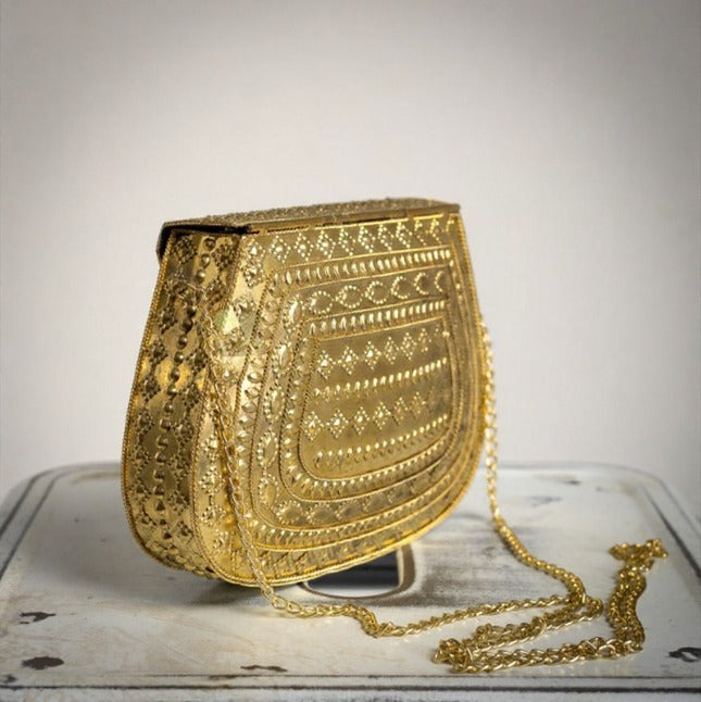 Bolso Pequeño Metálico Dordo con Grabados