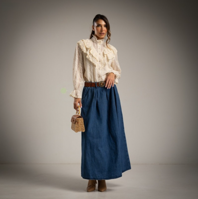 Camisa de plumeti con volantes
