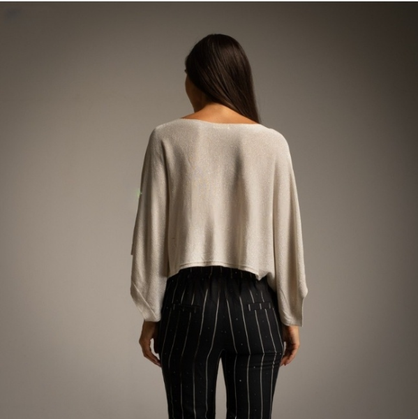 Sweater Capa Beige Plata cHRIS bOTTI sHOP