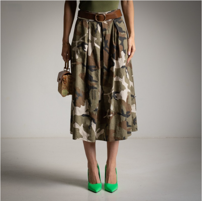 Falda Camuflaje Kaki ZARA