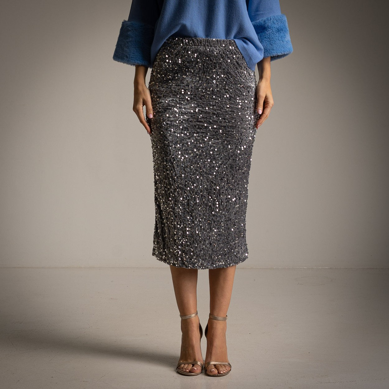 Falda de Lentejuelas Plata Chris Botti Shop