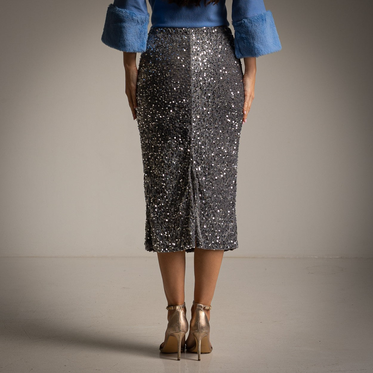 Falda de Lentejuelas Plata Chris Botti Shop