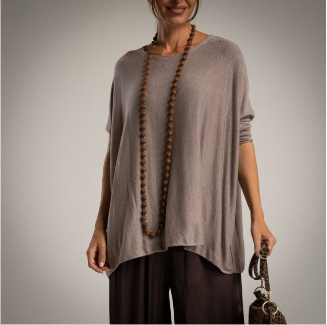 Jersey Oversize Punto Fino Taupe