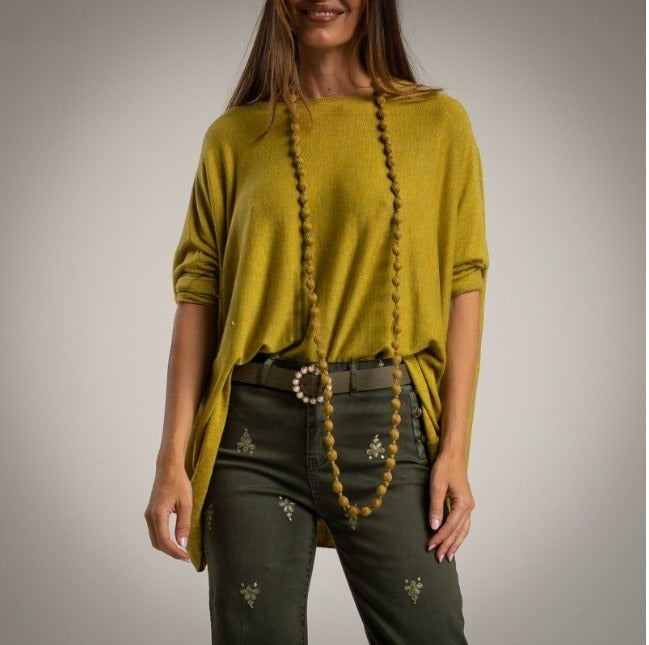 Jersey Oversize Verde Oliva Punto Fino