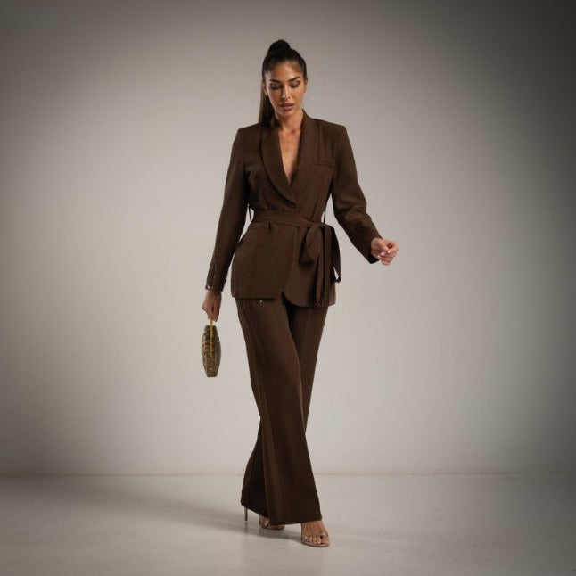 Traje pantalon chocolate Tallas Grandes