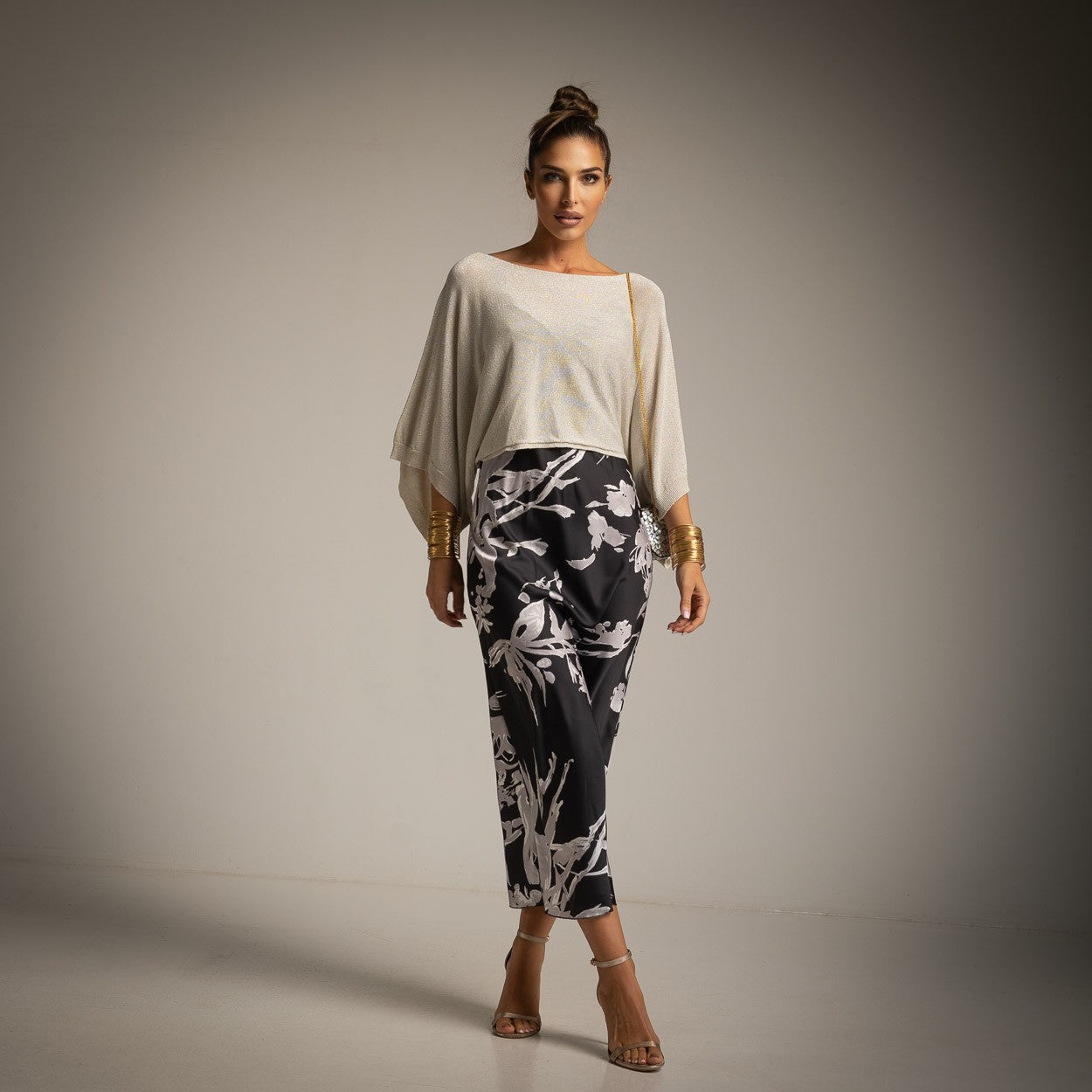 Vestido Lenecero NEgro Estampado CHRIS BOTTI SHOP