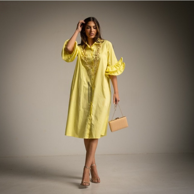 Vestido Algodón Amarillo Chris Botti Shop