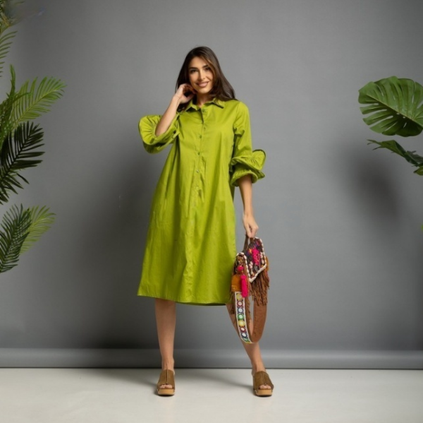 Vestido Algodón Verde Chris Botti Shop