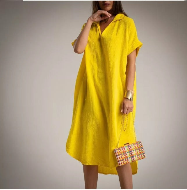 Vestido Camisero Kaftan amarillo