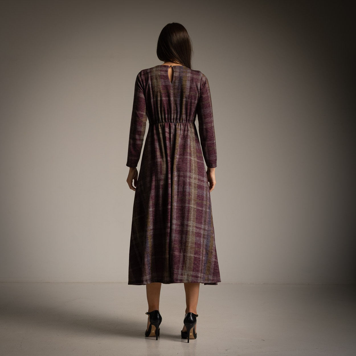 Vestido Tartan Morado ZARA