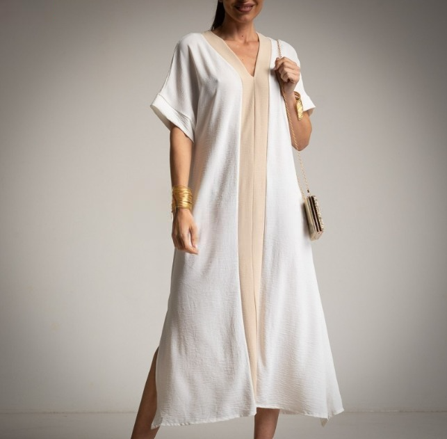 Vestido Kaftan Blanco Carlota and CO