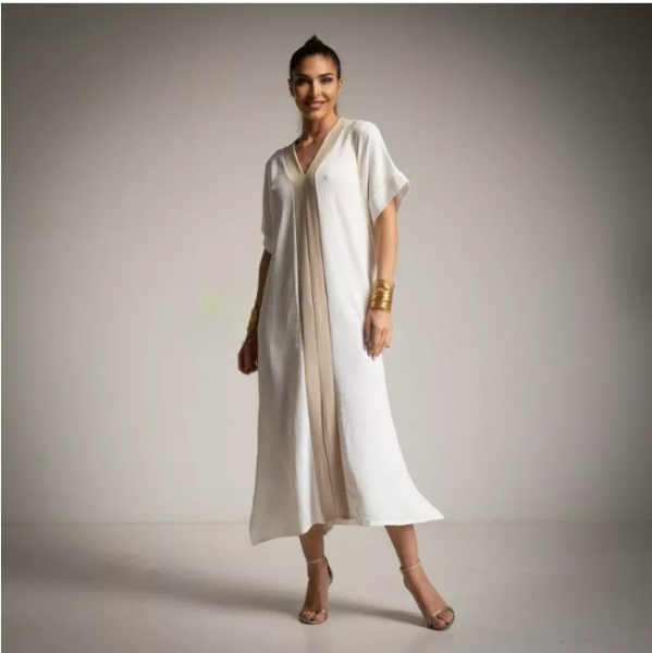 Vestido Kaftan Blanco ZARA