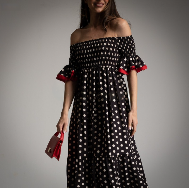 Vestido Ranchera de Lunares Negro Carlota and CO