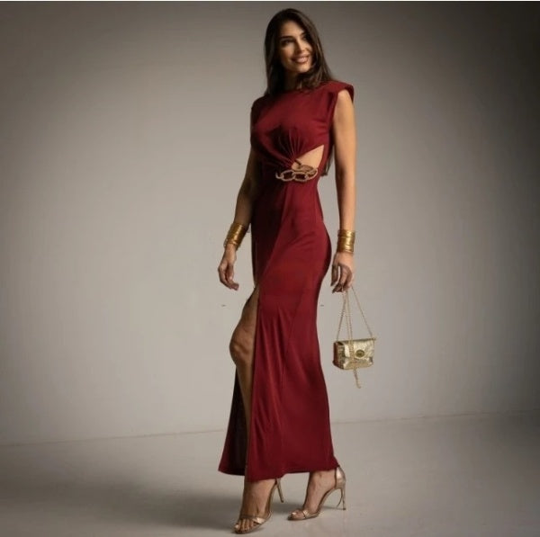 Vestido de Fiesta Cut Out Granate