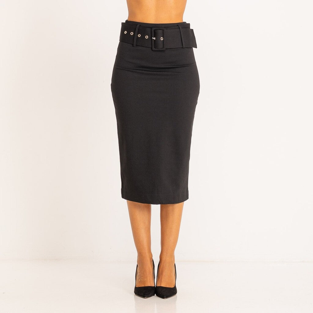 falda de vestir midi negra MANGO ZARA