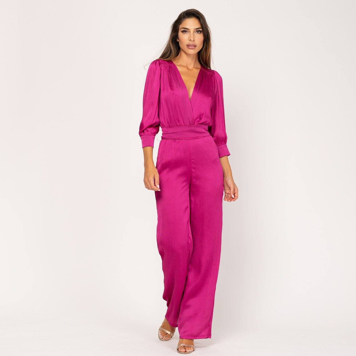 Mono de Fiesta Satinado Fucsia MANGO ZARA