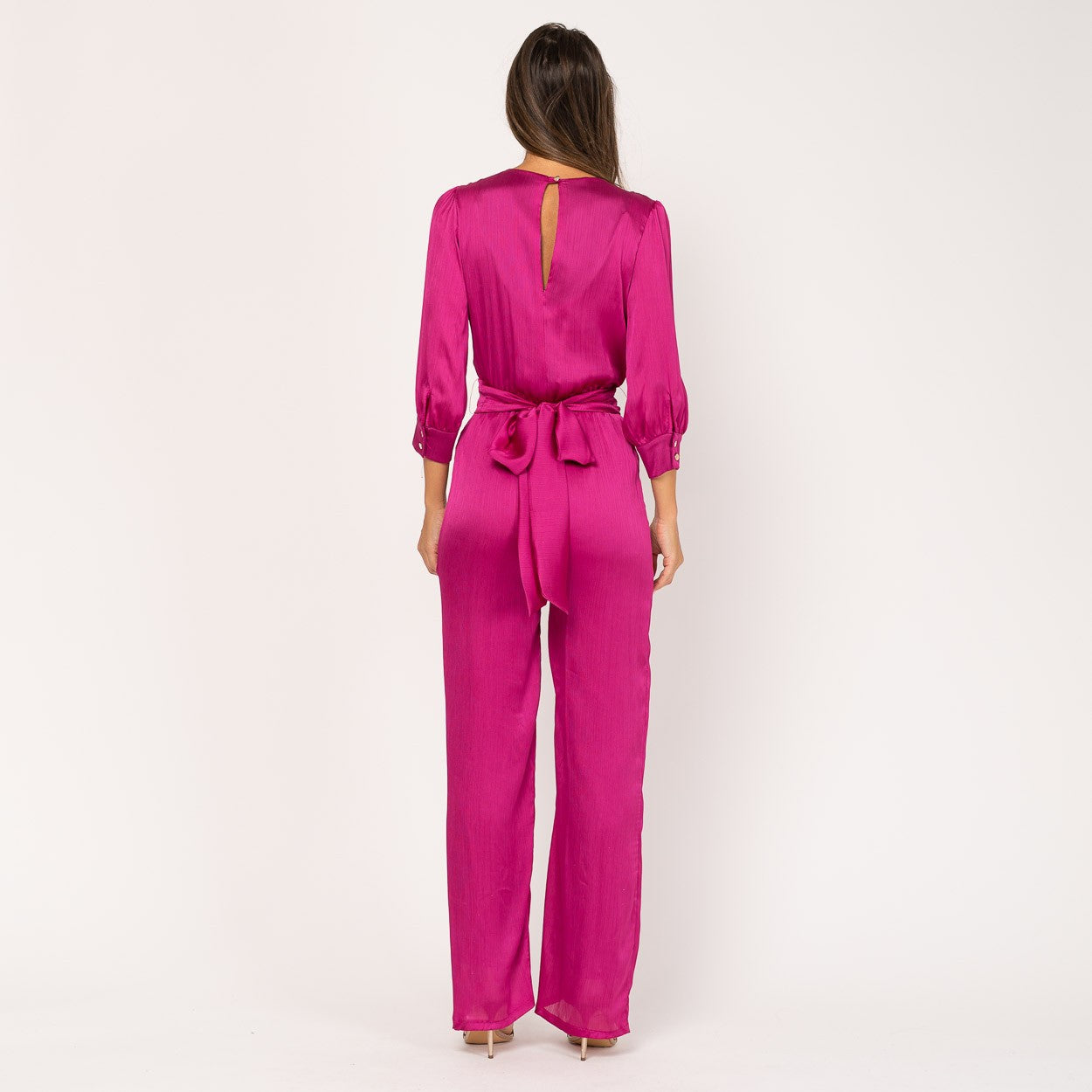 Mono de Fiesta Satinado Fucsia MANGO ZARA