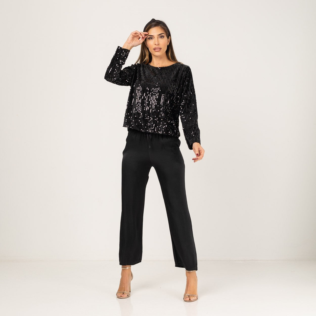 Jersey Fiesta de lentejuelas negro mujer