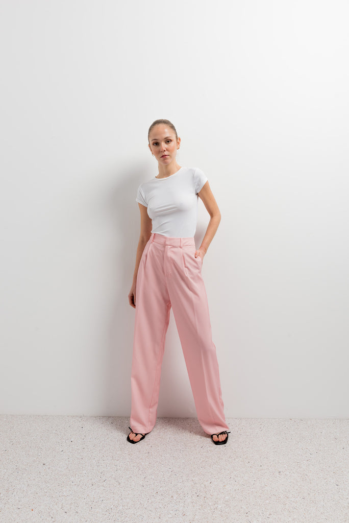 Pantalón Traje satinado rosa