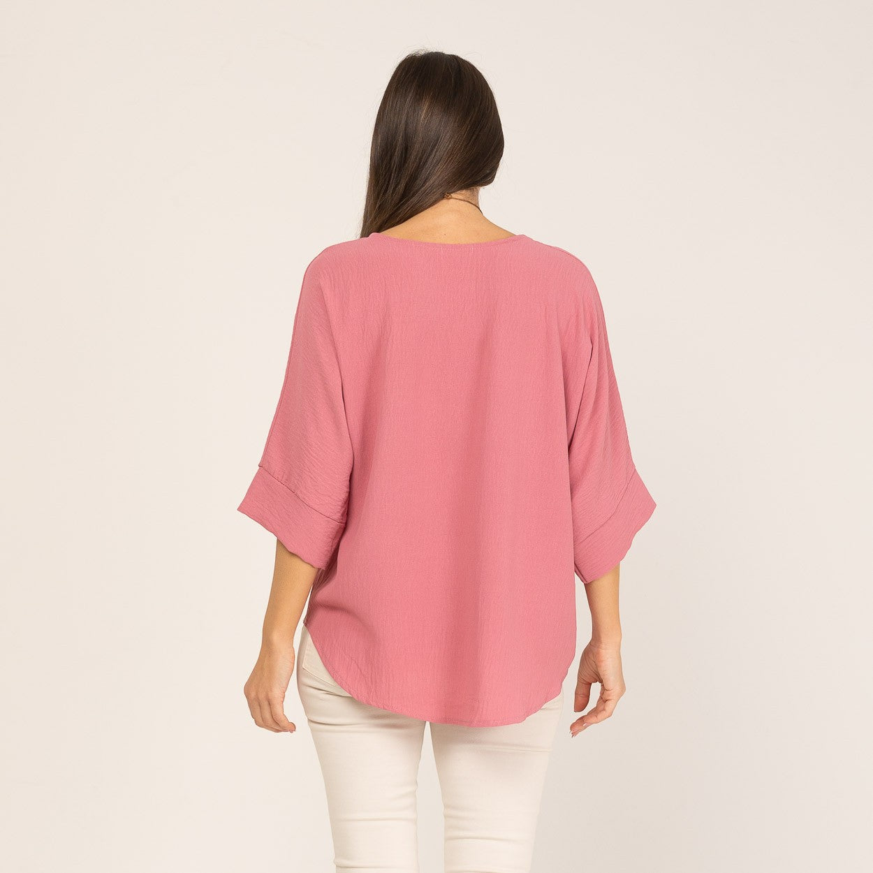 Blusa Manga Japonesa Rosa Palo con colgante de regalo