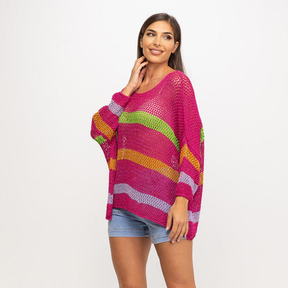 Jersey Verano Fucsia Rayas MANGO ZARA