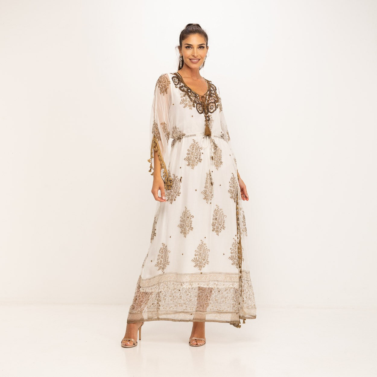 Kaftan Blanco Estampado