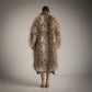 Abrigo Largo Peluche animal print Marron