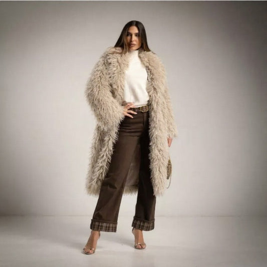 Abrigo Shaggy Beige