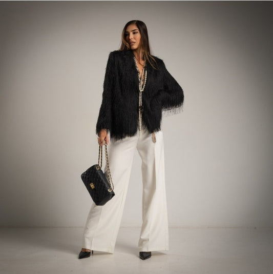 Blazer de pelo negra