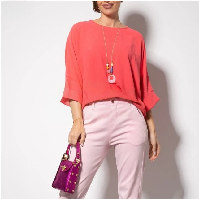 Blusa Manga Coral con colgante de regalo ZARA