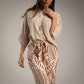 Blusa Manga Japonesa Beige con colgante de regalo ZARA