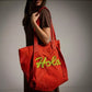 Bolso de Loneta estampado cachemire color teja