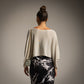 Sweater Capa Crop Beige Plata 