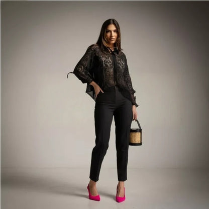 Camisa Negra de Encaje ZARA