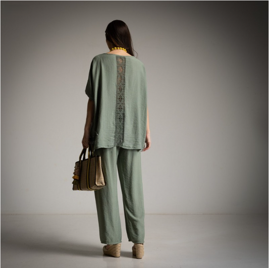 Casaca Oversize Kaki Puntilla Moda50