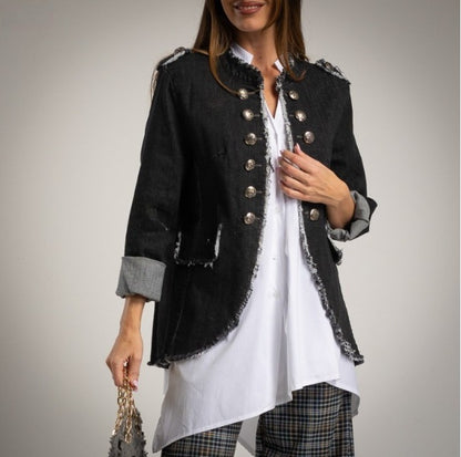 Chaqueta denim napoleonica negra