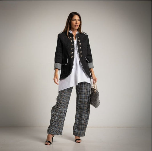 Chaqueta denim napoleonica negra