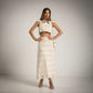 Conjunto  top y falda Bordado en crudo 