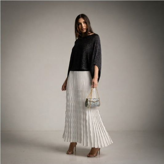 Falda Larga Plisada Crudo