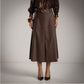 Falda Quillas piel sintética marron chocolate