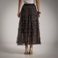 Falda de Tul con volantes estampado animal print taupe