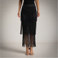 Falda de flecos negra Moda50