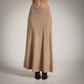 Falda larga  beige de punto evase