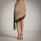 Falda lencera asimtrica de lentejuelas dorada Moda50