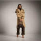 Gabardina beige con manga abullonada