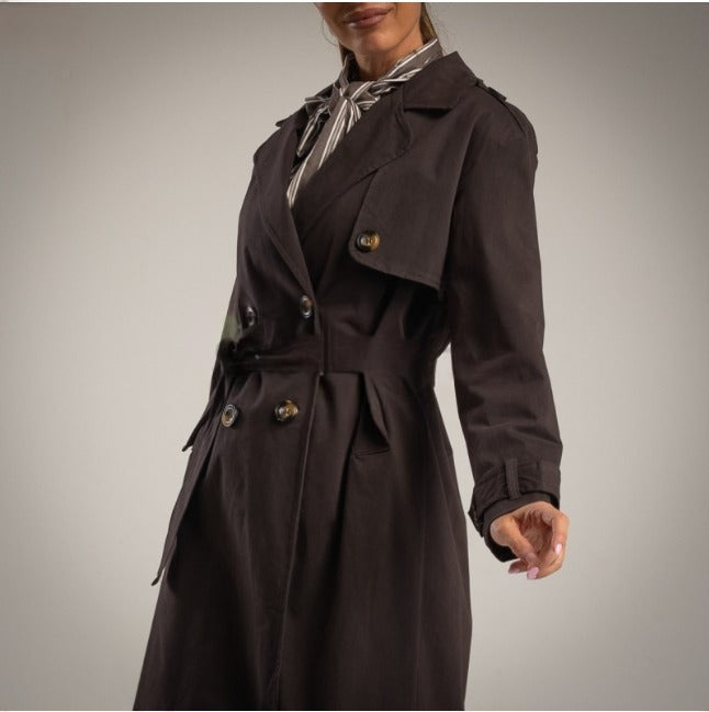 Gabardina marron chocolate