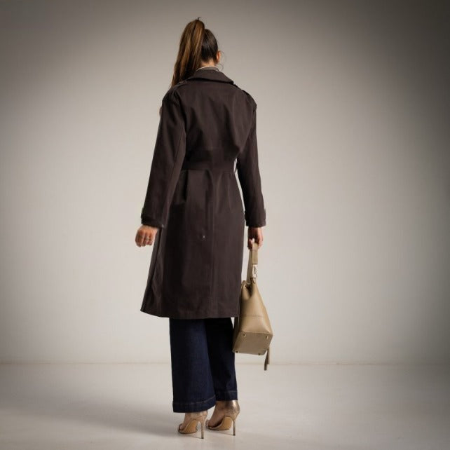 Gabardina marron chocolate