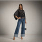 Jeans Wide leg con brillantes incrustados